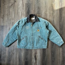 Vintage 90s J43HTG Green Carhartt Detroit Jacket Size XL.