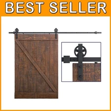 Industrial Bigwheel Hangers Barn Door Hardware, Black