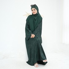 Muslim Women Dress Loose Maxi Robe Abaya Dubai Kaftan Scarf Turkey Islamic Gown