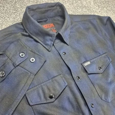 Dixxon Flannel Midnight 10 Year Men's Small Blue & Black Plaid Pearl Snap