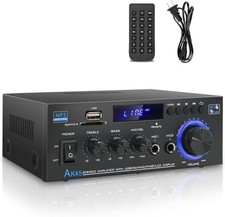 Stereo Home Audio Amplifier Receiver AK45, 400W Bluetooth 5.0 Hifi Stereo Power