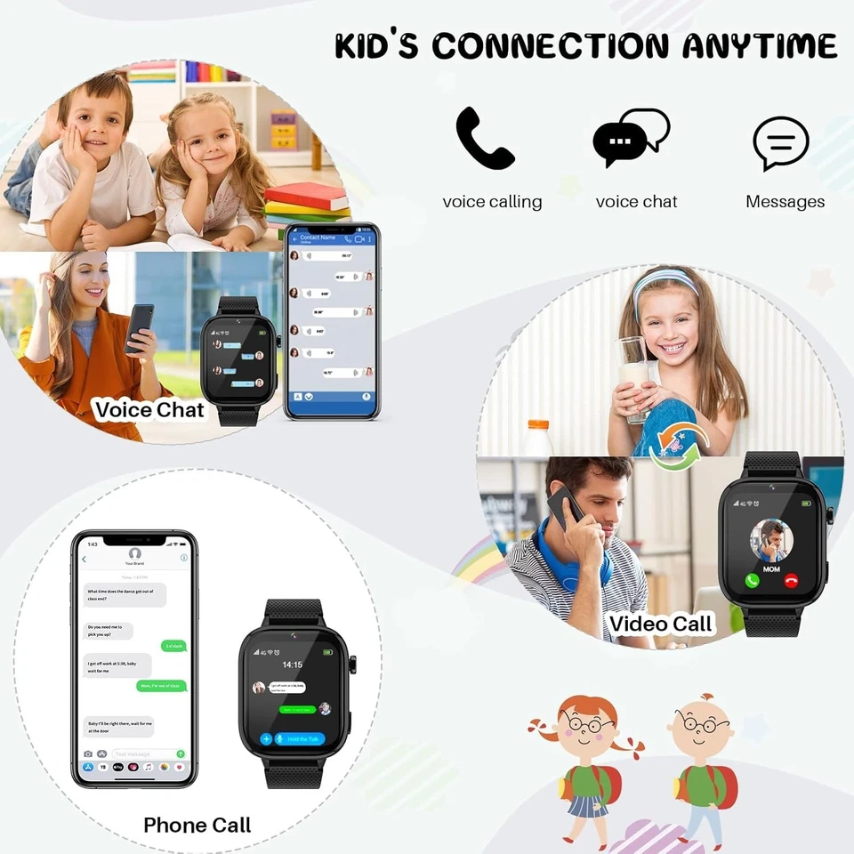 1.83-Inch 4G Kids Smartwatch with Safety Features - Ideal Gift for Ages 3-12 - Image 4 of 4