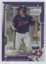 2021 Bowman Draft Chrome Purple Refractor 54/250 Noah Miller #BDC-109 tj1