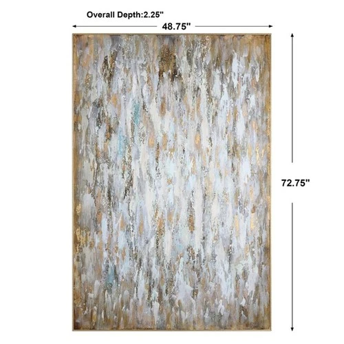 Uttermost Bright Morning Firwood Abstract Art in Blue/Bronze/Gold/White - Picture 4 of 4