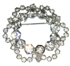 Vintage Eisenberg Rhinestone Silver Tone Silvertone Brooch