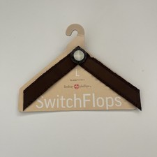 Lindsay Phillips Switch Flops Straps CARLY Brown Ruffled Switchflops LARGE