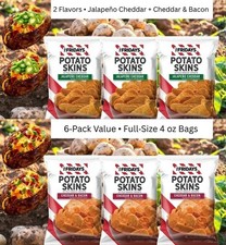 TGI Friday’s Potato Skins Chips Variety Pack • 6 Bags • Jalapeño & Bacon Cheddar