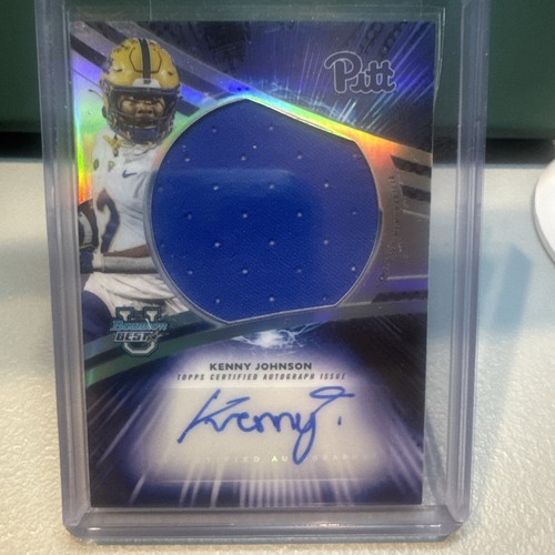 Kenny Johnson GAME USED RELIC AUTO 2025 Bowman Best U Pittsburgh Football JRA-KJ