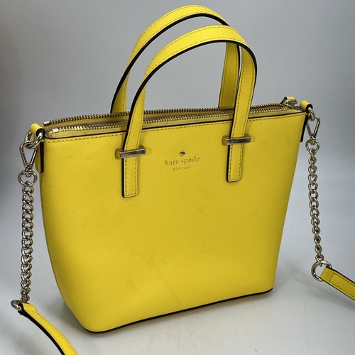 Kate Spade 100% Cow Leather Crossbody Bag Yellow - Picture 9 of 16