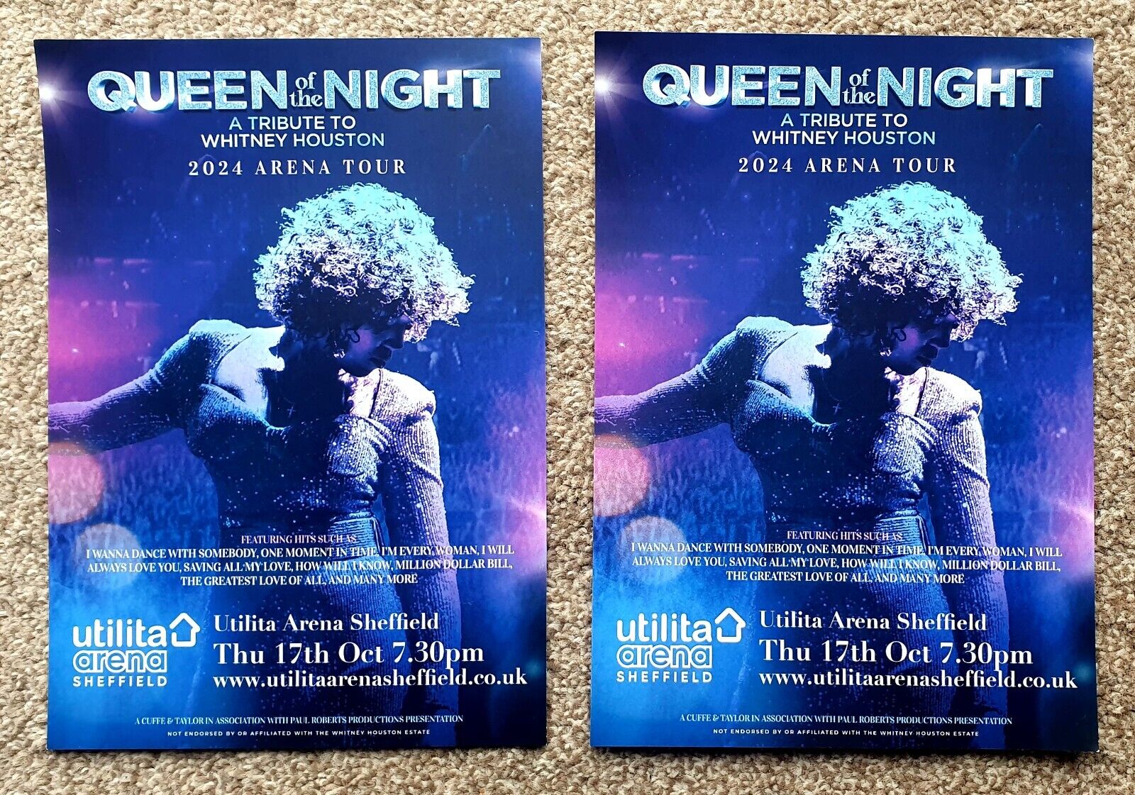 2 Flyers - Queen Of The Night - Whitney Houston Tribute -  2024 - Sheffield -