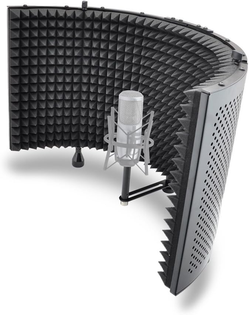 , Microphone Isolation Shield, Sound Dampening Foam, Studio Quality, Adjustable-image