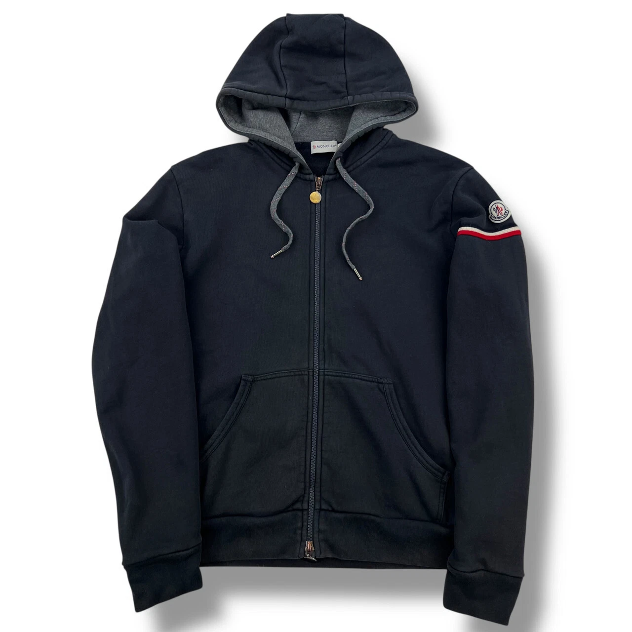 Felpa con cappuccio e zip Moncler Navy