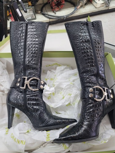 Gianni Bini LIZZY003 Black Leather Croc 
