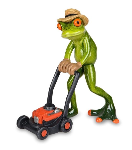 Formano Dekofigur Frosch Mit RasenmäHer 17 Cm Froschfigur Kunststein-image