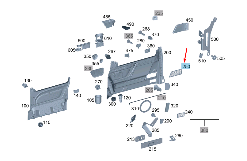 MB VITO W447 Rear Side Wall Left Grille Trim A44769274009051 NEW  