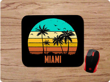 Retro Miami Florida Palm Trees Custom Mouse P...