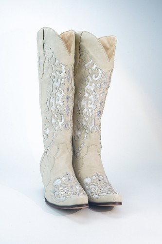 Womens Western Calf Knee Boots Cowboy Rhinestone Pull On Chunky Heel Boots Shoes - Picture 6 of 8
