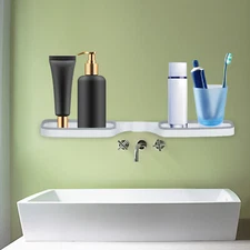 Wall-Mounted Shower Shelf Bathroom Organizer Shelf Rack, Bath Storage Holder