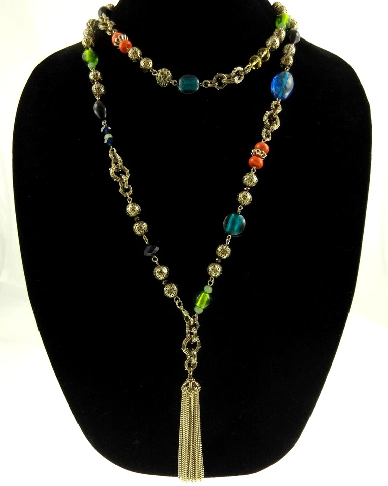 Cabi Convertible 3 piezas Borla Collar Mezcla Mezcla Mezcla Pulsera Cinturón Cuentas de Vidrio Boho