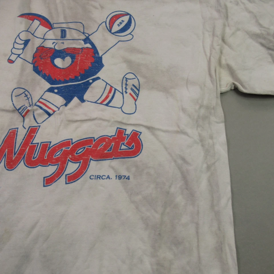 Camisa Denver Nuggets Para Hombre Grande NBA Baloncesto Diseño Vintage Usada Cuello Redondo Foto 2 de 4