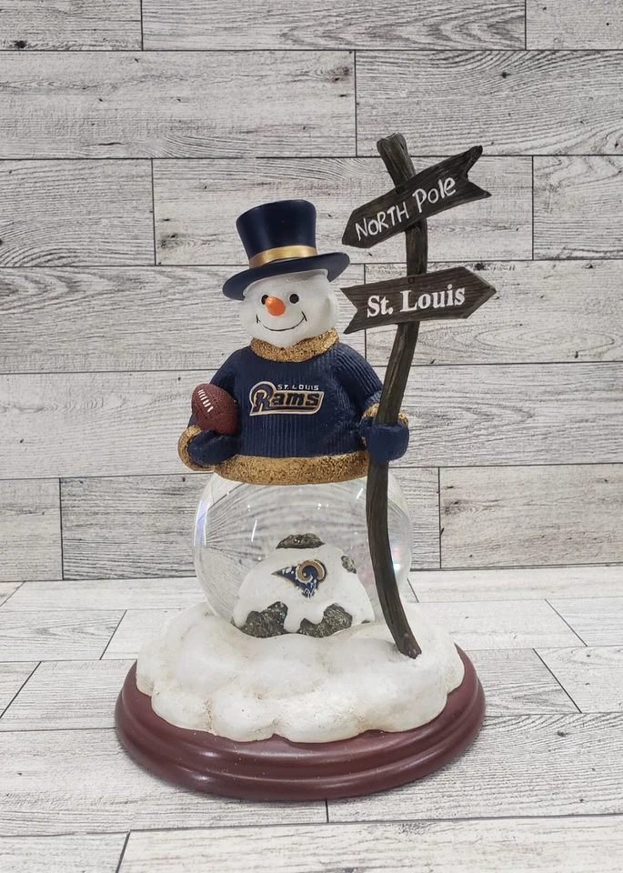 Boneco de neve St. Louis Rams NFL Snow Globe Memory The Company 2002 série limitada - Imagem 2 de 4