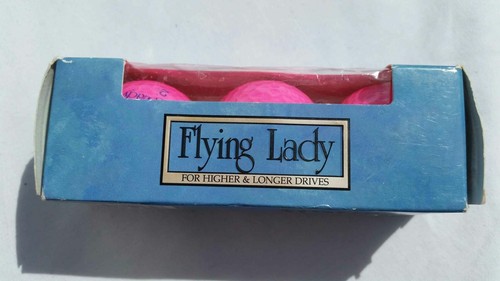 Vintage SPALDING Flying Lady - 3 Neon Pink Golf Balls New in Package - Picture 3 of 5