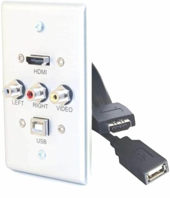 C2G Single Gang USB Composite and HDMI Wall Plate Aluminum for sale ...