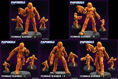 Technomad Scavenger Miniatures | Cyberpunk | Sci-Fi Miniature | Papsikels