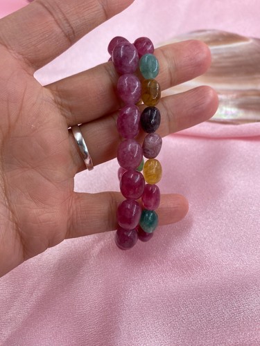 Natural Quartz Stone Bracelet Colorful - Picture 6 of 8