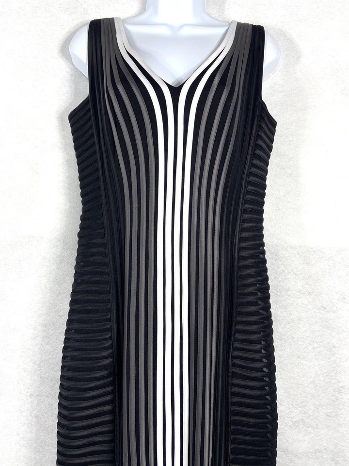 Vestido Frank Lyman para mujer 12 negro blanco funda 95114U cóctel ajustado nuevo sin etiquetas Foto 4 de 4