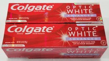 LOT OF 2 Colgate Optic White Advanced Whitening Toothpaste 3.2 oz - SEE EXP