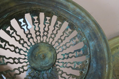 Large Vintage Brass Metal Fire Pit Incense Burner Censor - Turkish Brazier - Picture 5 of 12