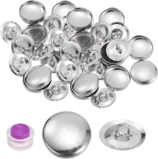 20 Sets Self Cover Button Kit 15Mm Aluminum Button with Tools