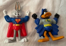1991 McDonalds Warner Bros Super Heroes Toys Daffy Duck and Bugs Bunny Toys
