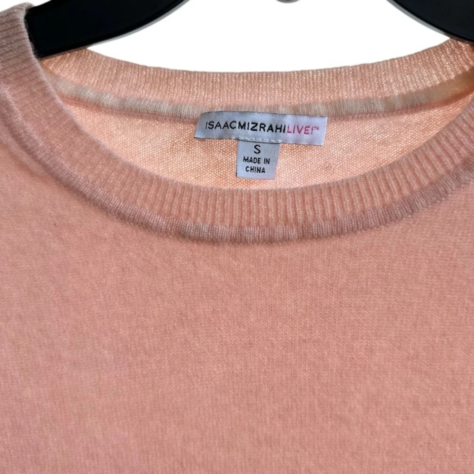 ISAAC MIZRHI LIVE Rosa 100% Cachemira Suéter Túnica Talla S Foto 3 de 4