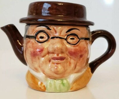 Vintage Artone England Jug two face with lid. Figure cup