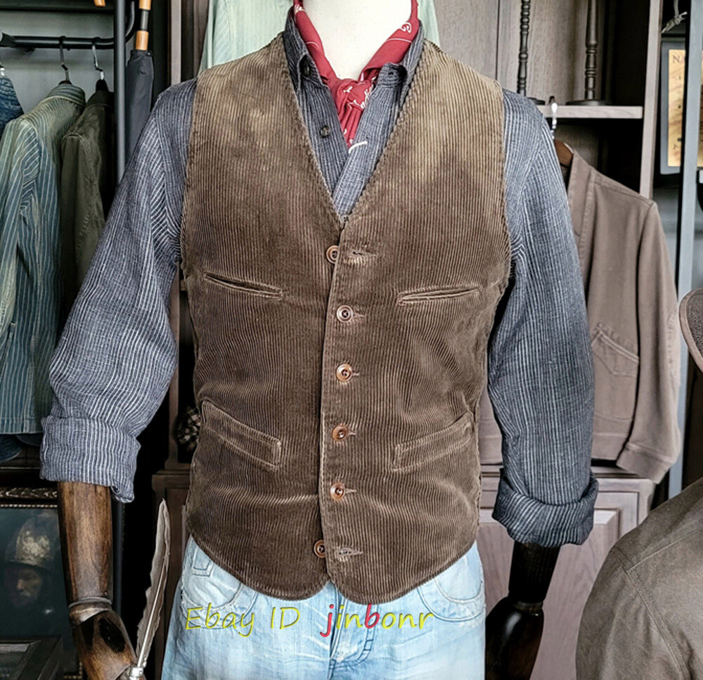 Warm Corduroy Vest Men's Work Waistcoat Vintage Casual Warm Corduroy Vest Men's Work Waistcoat Vintage Casual
