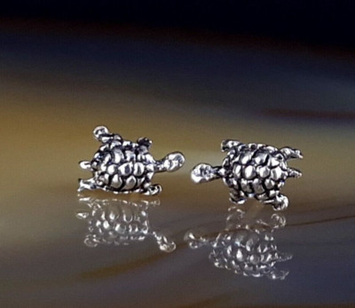 Ohrringe 925 Silber Schildkröte plastisch - bezaubernd & zierlich