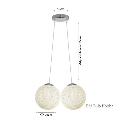 Retro Hollow Out Lamp Shade Pendant Ceiling Light Rattan Ball Wicker Globe Shade - Picture 6 of 48