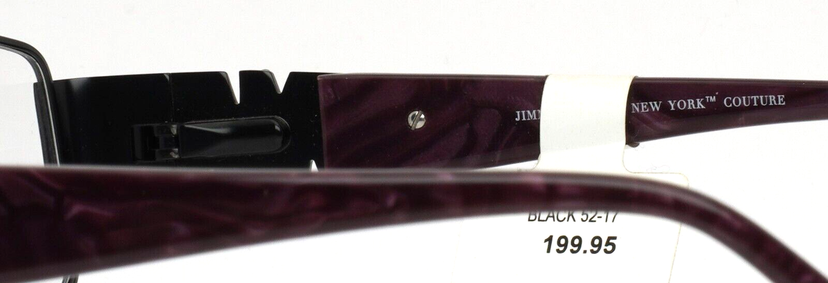 JIMMY CRYSTAL Couture Black Womens Rectangle Full Rim JIMMY CRYSTAL Couture Black Womens Rectangle Full Rim