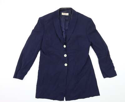 Apriori Damen Blau Sakko Blazer Größe 12 Knöpfe