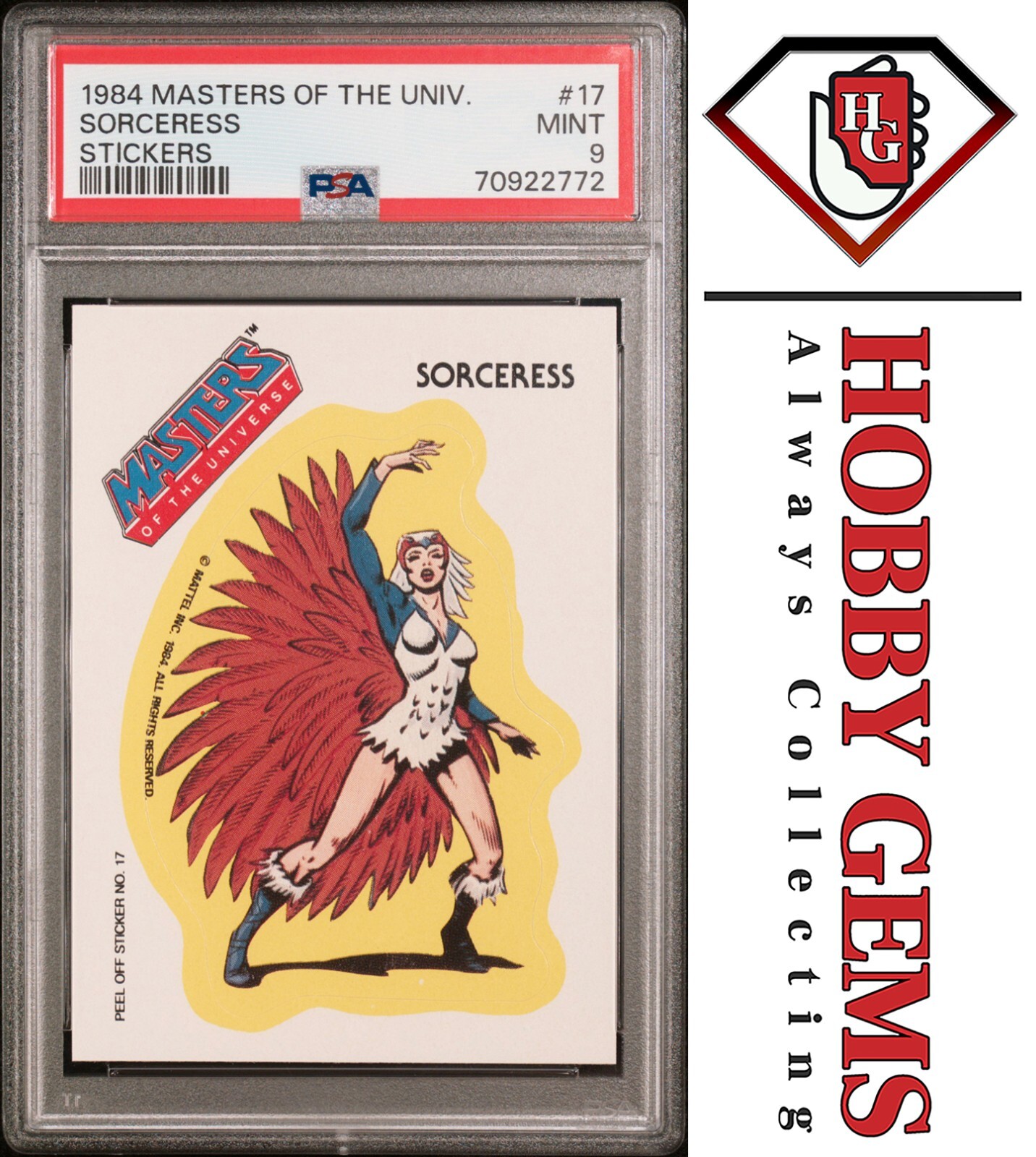 Vintage 1984 MOTU Sorceress Sticker PSA 9 Masters of the Universe #17