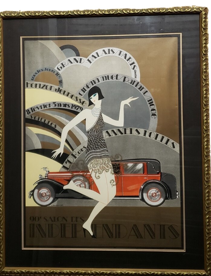 Poster Art Deco Roaring Jean Monneret 90e Living Room Independent