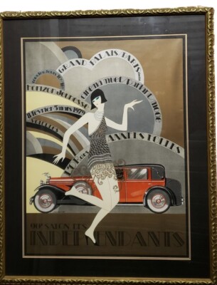 Poster Art Deco Roaring Jean Monneret 90e Living Room Independent