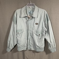 Elegance Womens Bomber Style Silky Silver Green Jacket Size Small