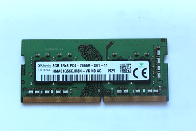 SK hynix 8GB 1Rx8 PC4-2666V-SA1-11 HMA81GS6CJR8N-VK NO AC, Laptop