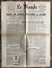 N87 The Front Page Of The Newspaper Le Monde April 23 And 24 1961
