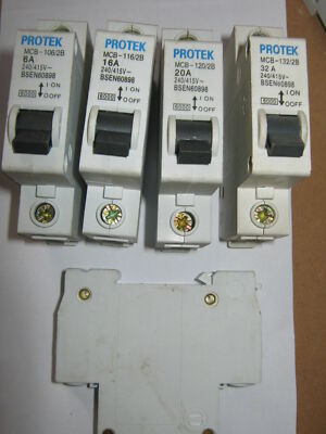 PROTEK 2B RANGE B6 B10 B16 B20 B32 B40 6KA EINPOLIGE MCB LEITUNGSSCHUTZSCHALTER