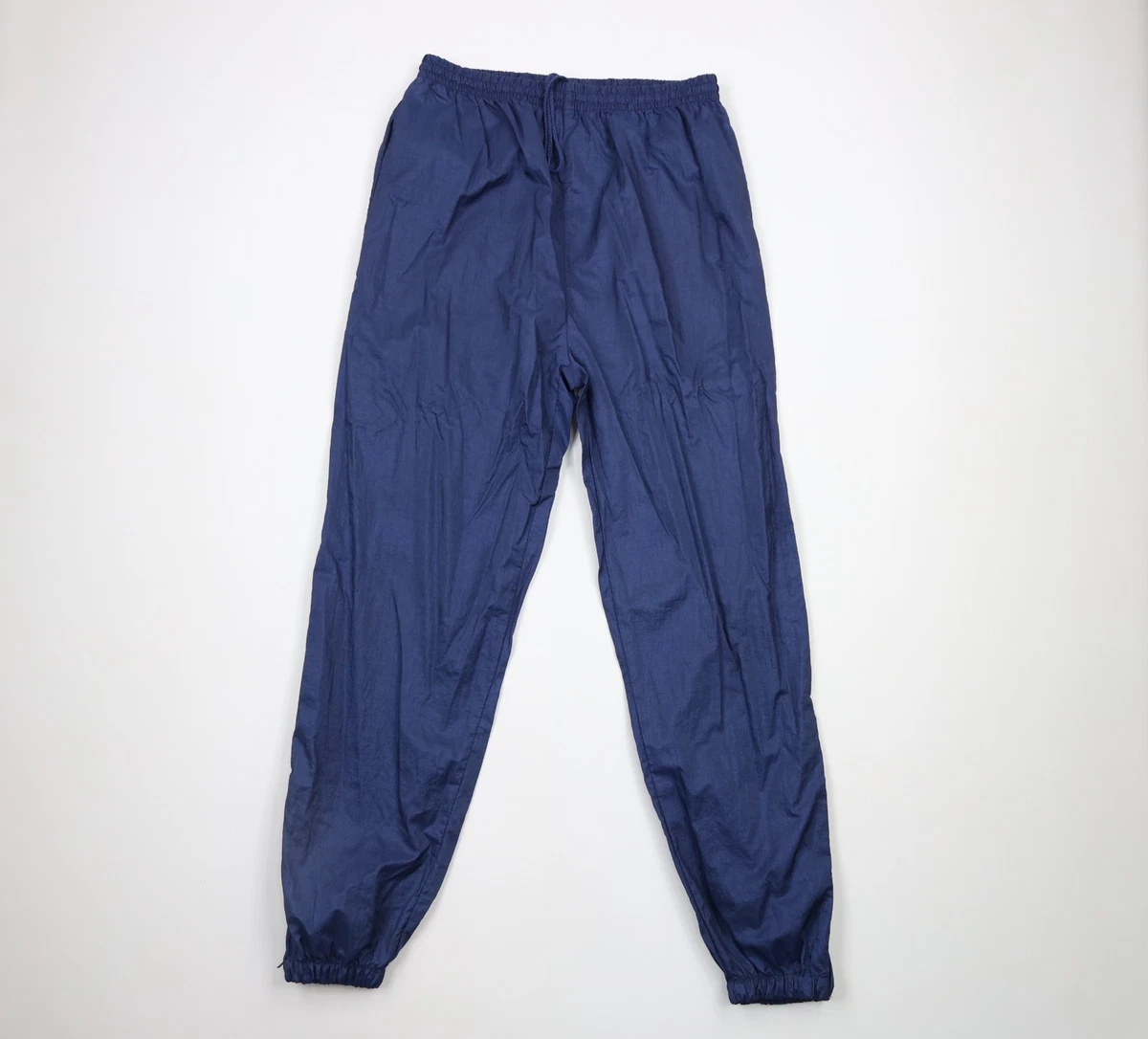 Vintage 90s Streetwear Mens Large Blank Nylon Joggers Jogger Pants