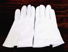 VTG ARIS of PARIS FRANCE WHITE KIDSKIN LEATHER BUTTONS UNLINED WASHABLE GLOVES 6